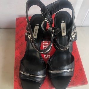 Guess black heel sandals size 9, brand new